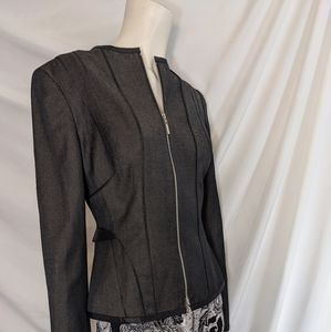 Eccoci | jacket with faux pockets and zipper | 0